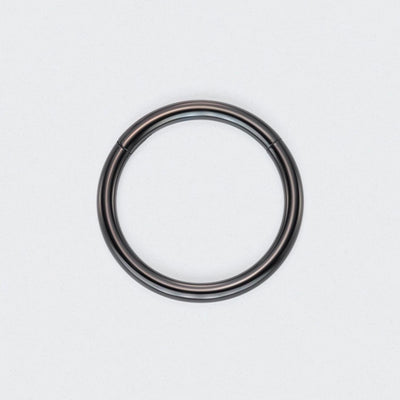 Hinged Segment Clicker Ring in Black - Titanium