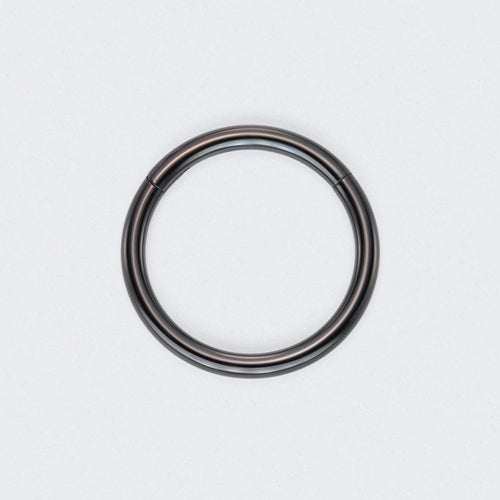 Hinged Segment Clicker Ring in Black - Titanium