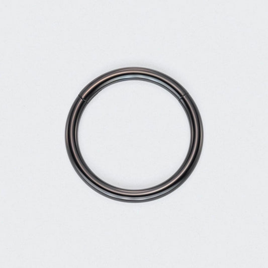 Hinged Segment Clicker Ring in Black - Titanium