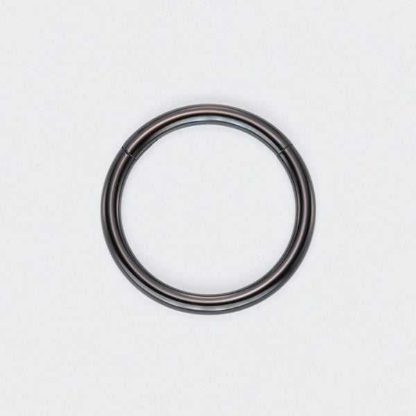 Hinged Segment Clicker Ring in Black - Titanium