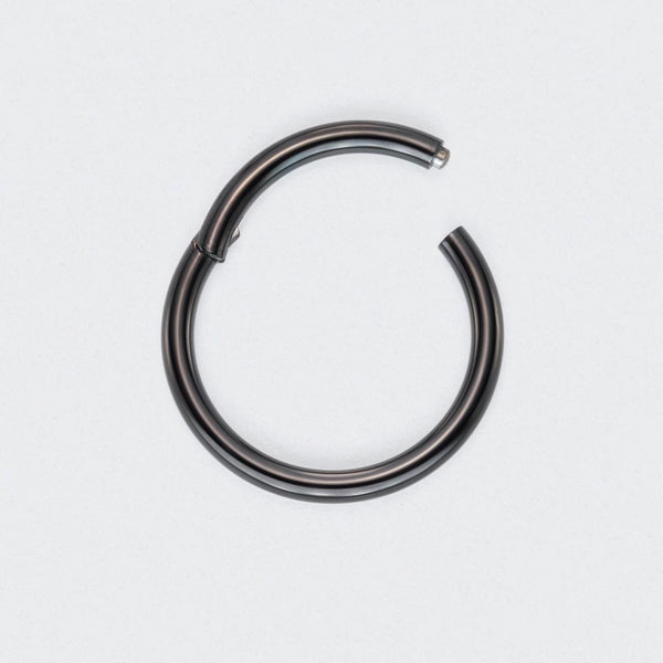 Hinged Segment Clicker Ring in Black - Titanium