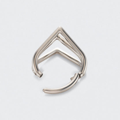 Tear Drop Triple Stack Hinged Clicker Segment Ring in Silver - Titanium