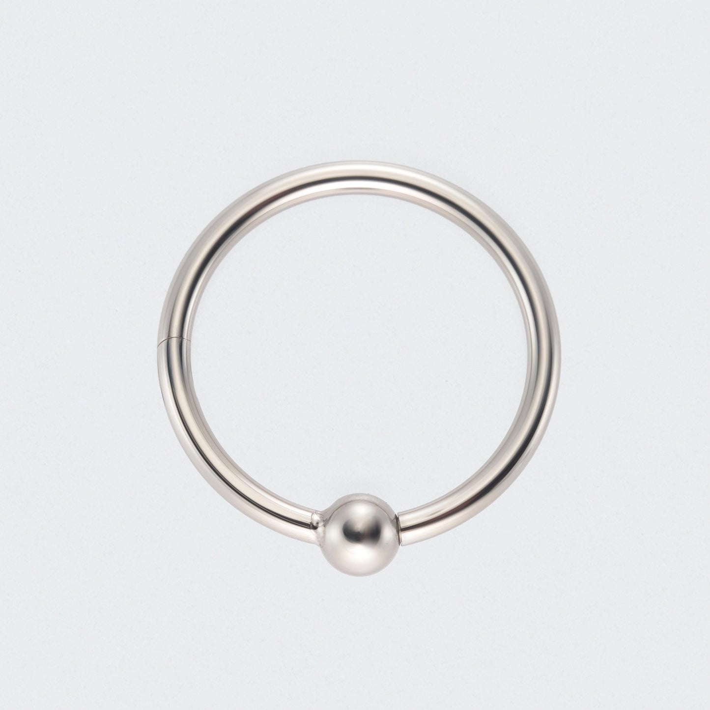 Ball Centre Hinged Segment Hoop Ring in Silver - Titanium