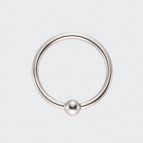 Ball Centre Hinged Segment Hoop Ring in Silver - Titanium