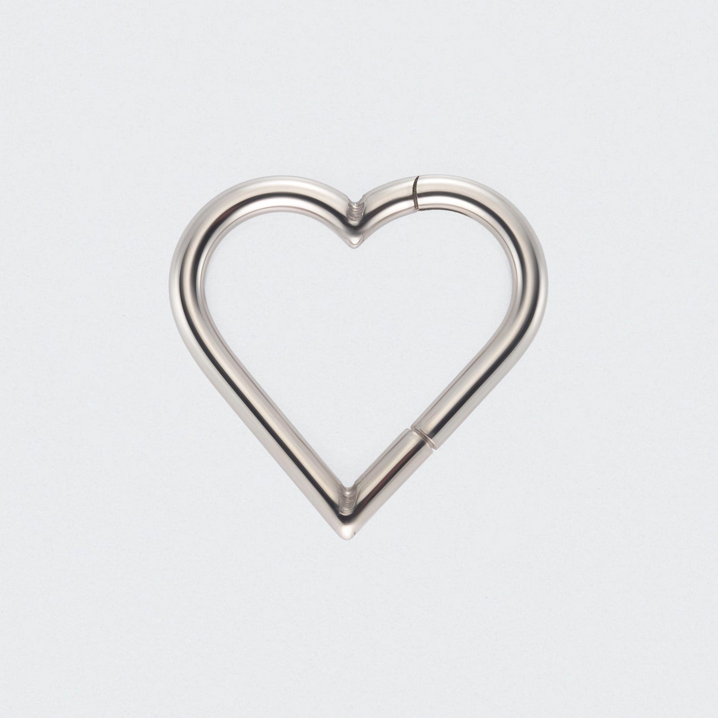 Heart Shaped Segment Clicker Ring in Silver - Titanium