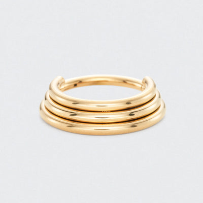 3 Tier Stacked Hinged Segment Clicker in Gold - Titanium