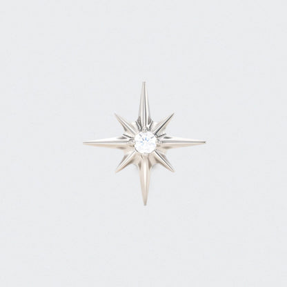 Eternal Star CZ Centre Labret in Silver - Titanium