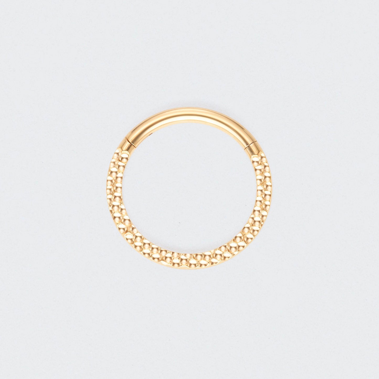 Front Face Cut Hinged Segment Ring in Gold - Titanium