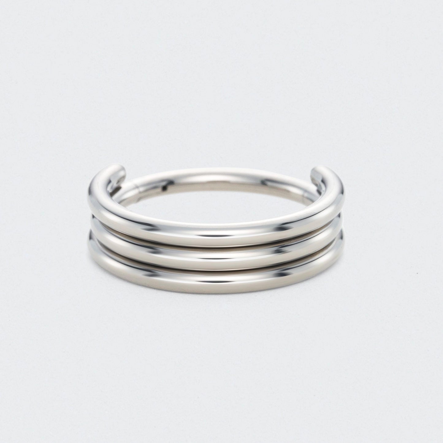Triple Stack Hinged Segment Clicker Ring in Silver - Titanium
