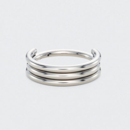 Triple Stack Hinged Segment Clicker Ring in Silver - Titanium