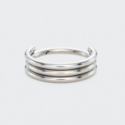 Triple Stack Hinged Segment Clicker Ring in Silver - Titanium