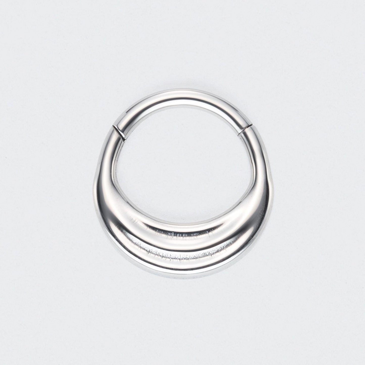 Wave Hinged Segment Ring in Silver - Titanium