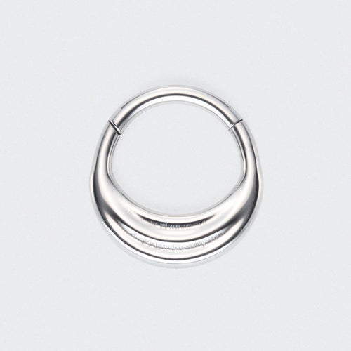 Wave Hinged Segment Ring in Silver - Titanium