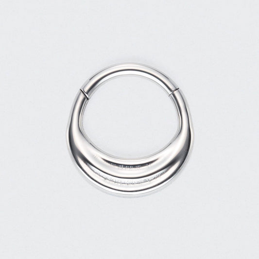 Wave Hinged Segment Ring in Silver - Titanium