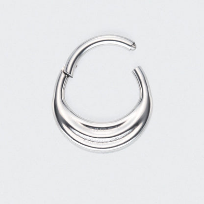 Wave Hinged Segment Ring in Silver - Titanium