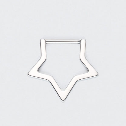 Star Segment Ring in Silver - Titanium