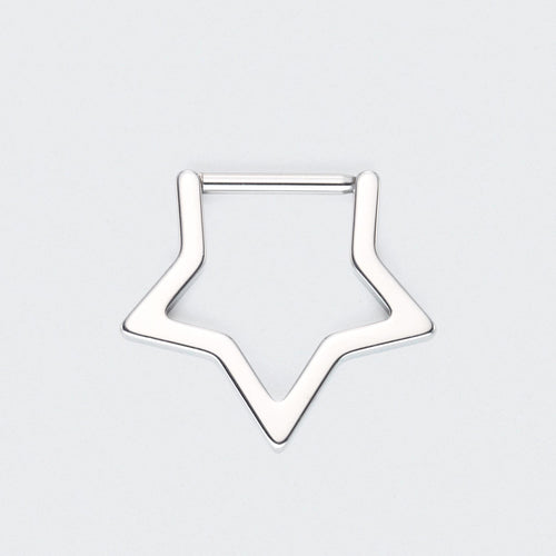 Star Segment Ring in Silver - Titanium