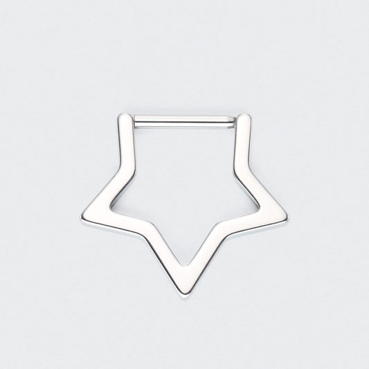 Star Segment Ring in Silver - Titanium