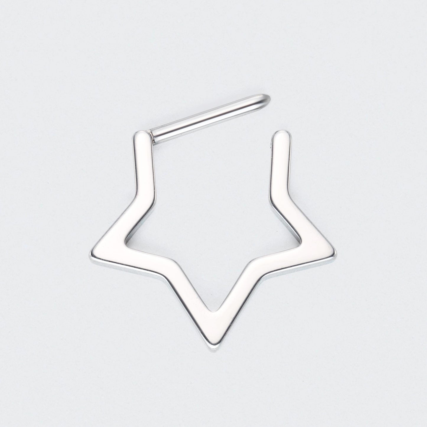 Star Segment Ring in Silver - Titanium