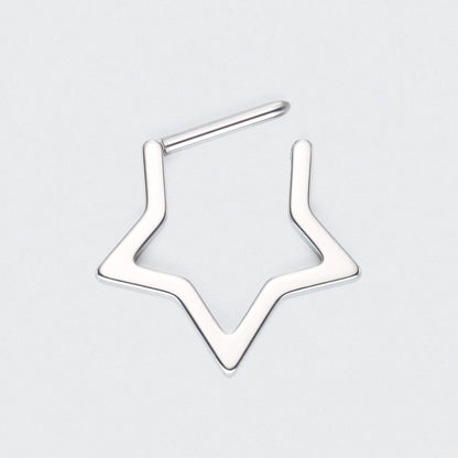 Star Segment Ring in Silver - Titanium