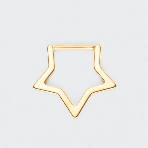 Star Segment Ring in Gold - Titanium