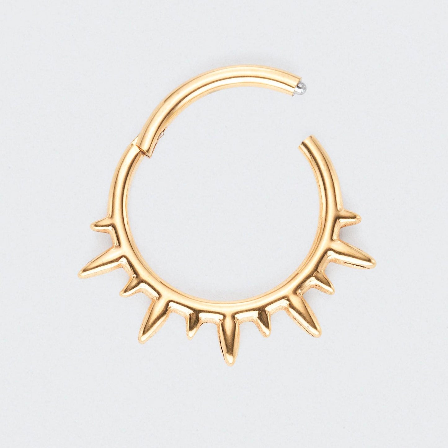 Spike Variant Segment Hoop Ring in Gold - Titanium