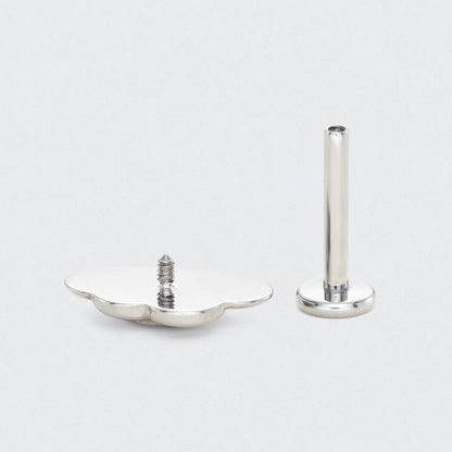 Snowflake with CZ Centre Labret in Silver - Titanium