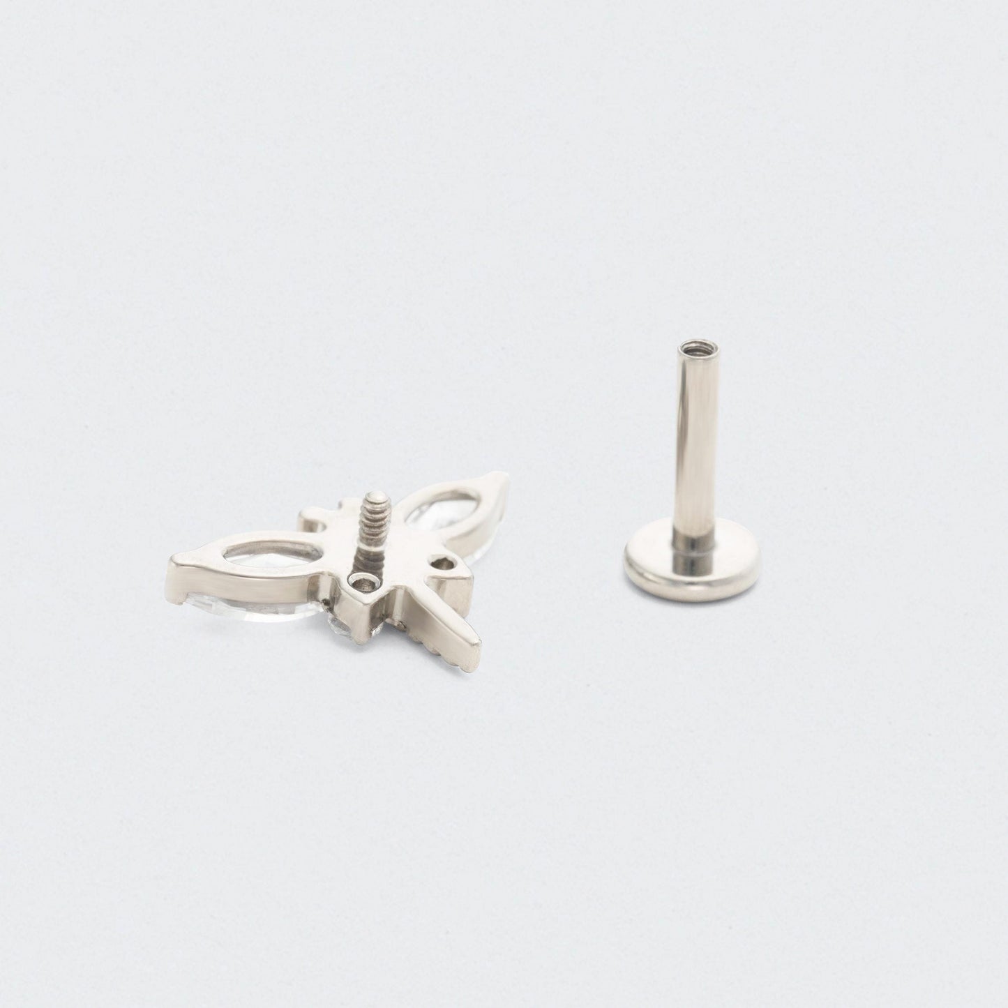 Dragonfly CZ Labret in Silver - Titanium
