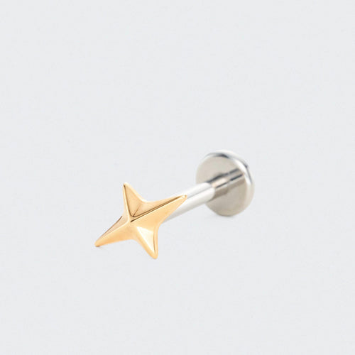 Star Labret in Gold - Titanium