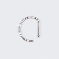 D Shape Nose Stud Flat End in Silver - Titanium