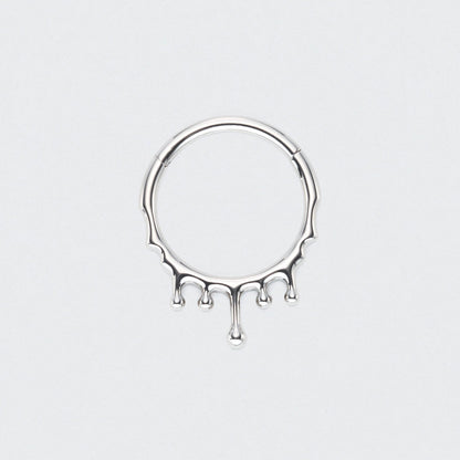 Drip Hinged Segment Hoop Ring in Silver - Titanium