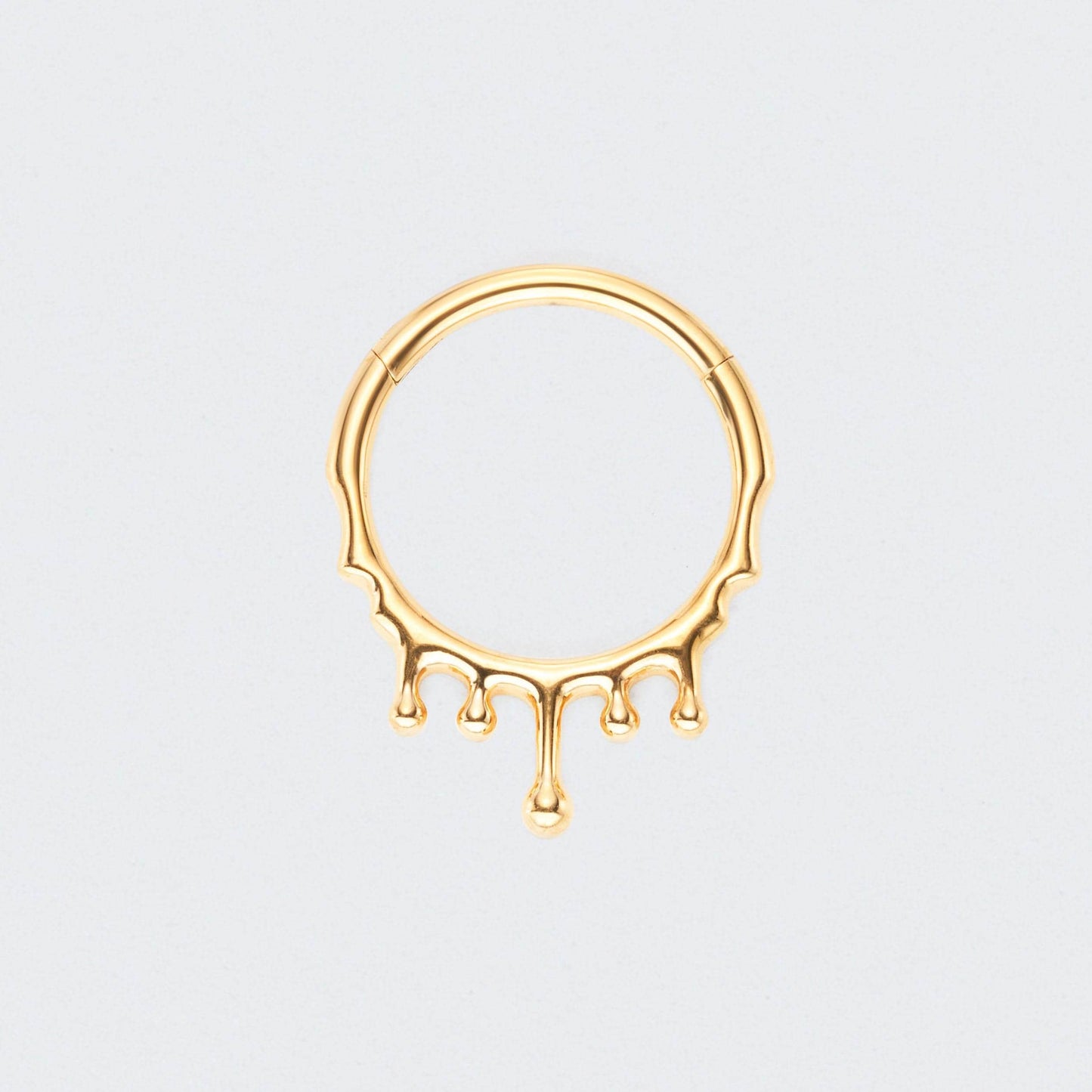 Drip Hinged Segment Hoop Ring in Gold - Titanium