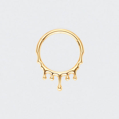 Drip Hinged Segment Hoop Ring in Gold - Titanium