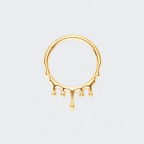 Drip Hinged Segment Hoop Ring in Gold - Titanium