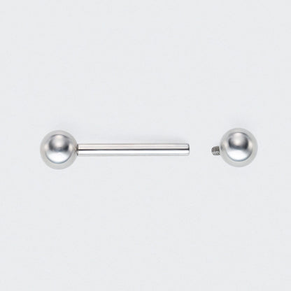 Straight Barbell with Balls in Silver - Titanium