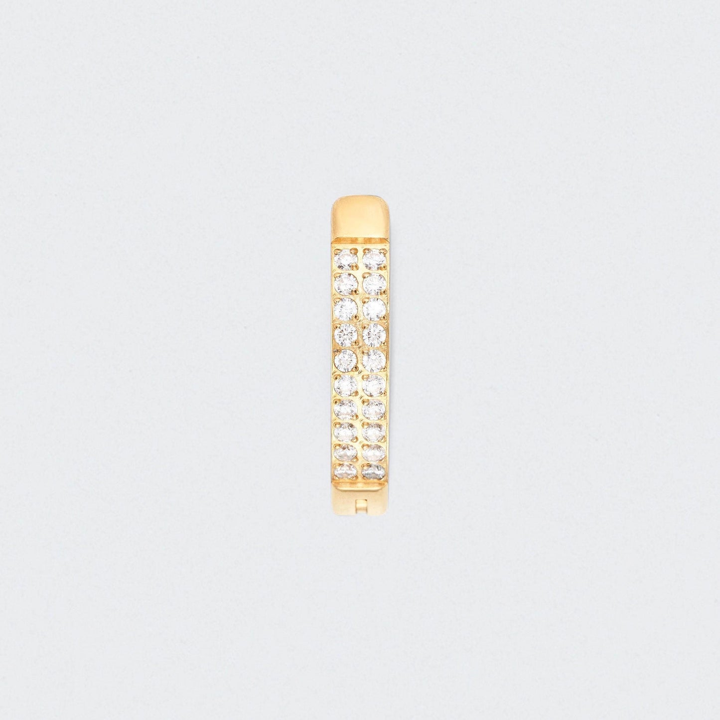 Double Paved CZ Hinged Belly Clicker in Gold - Titanium