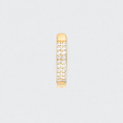 Double Paved CZ Hinged Belly Clicker in Gold - Titanium
