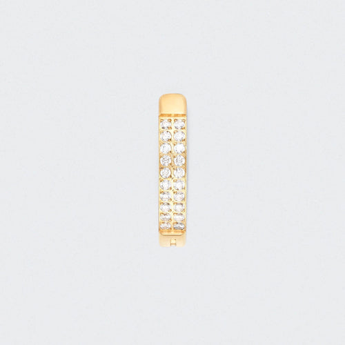 Double Paved CZ Hinged Belly Clicker in Gold - Titanium