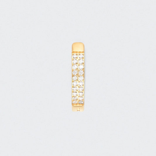 Double Paved CZ Hinged Belly Clicker in Gold - Titanium