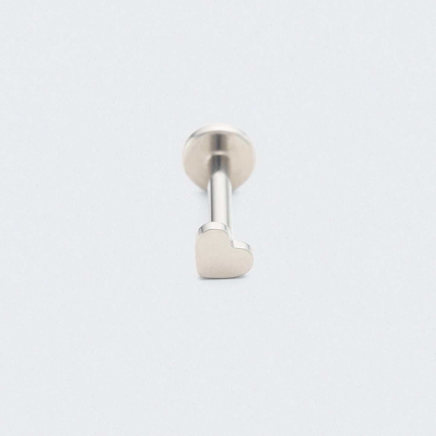 Heart Shape Threadless Labret in Silver - Titanium