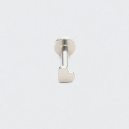 Heart Shape Threadless Labret in Silver - Titanium