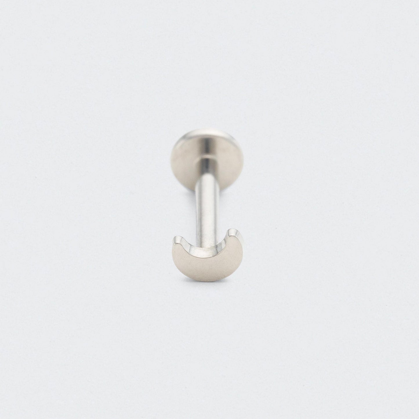 Crescent Moon Shape Threadless Labret in Silver - Titanium