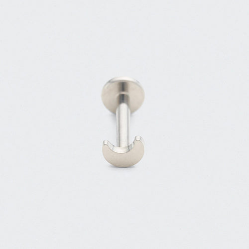 Crescent Moon Shape Threadless Labret in Silver - Titanium