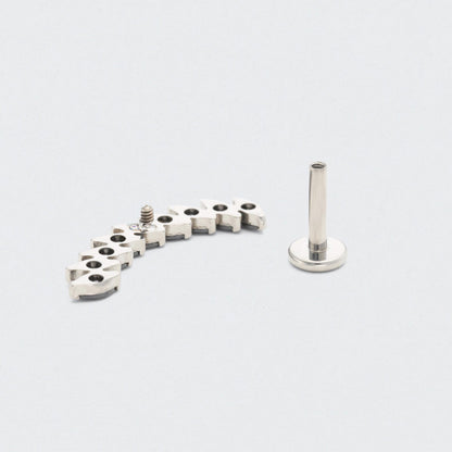 9 Marquise Black CZ Labret in Silver - Titanium