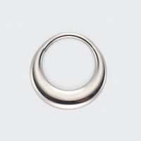 Fake Gauged Chunky Moon Segment Ring in Silver - Titanium