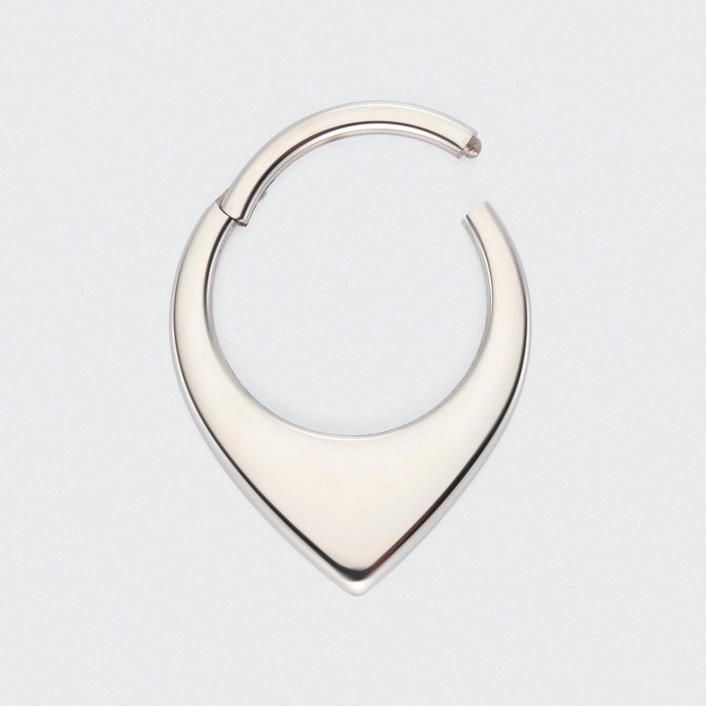 Teardrop Hinged Segment Hoop Ring in Silver - Titanium