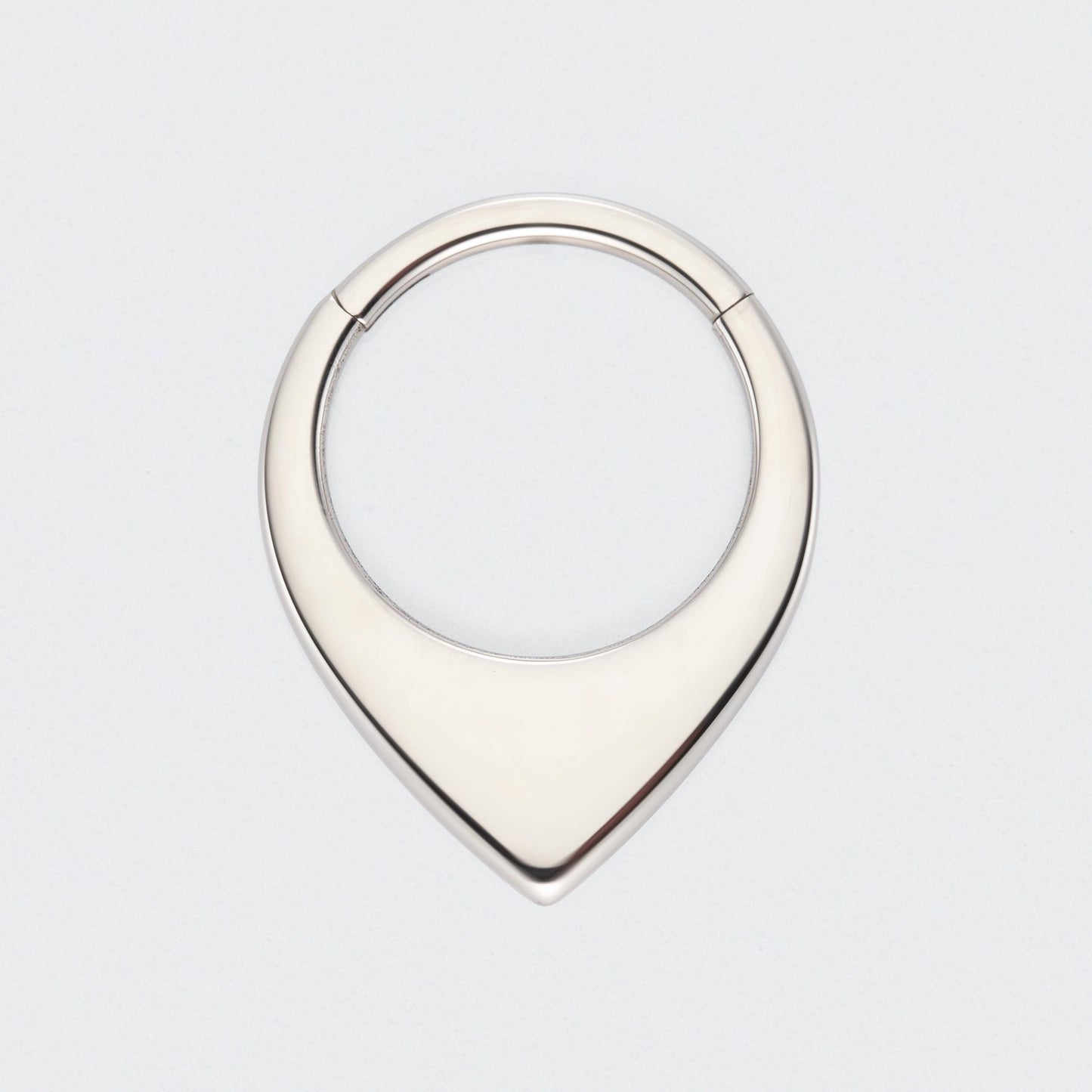 Teardrop Hinged Segment Hoop Ring in Silver - Titanium