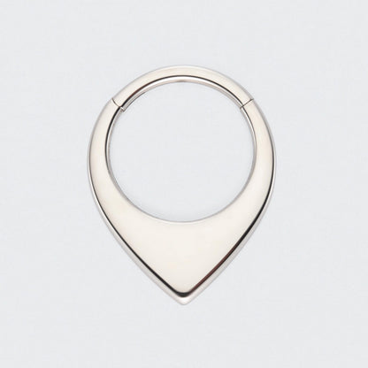 Teardrop Hinged Segment Hoop Ring in Silver - Titanium