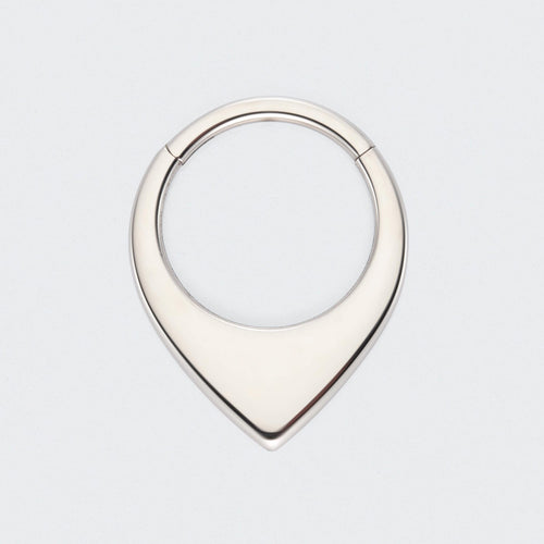 Teardrop Hinged Segment Hoop Ring in Silver - Titanium