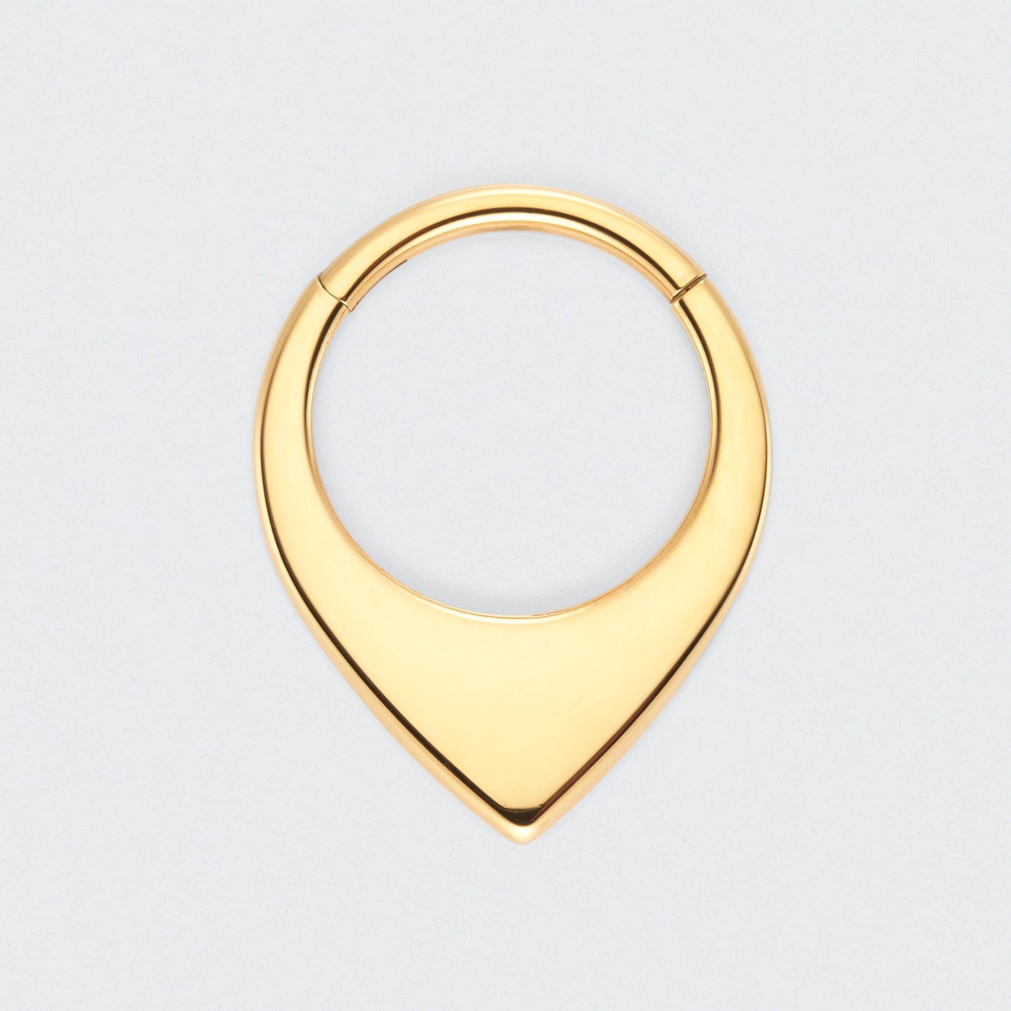 Teardrop Hinged Segment Hoop Ring in Gold - Titanium
